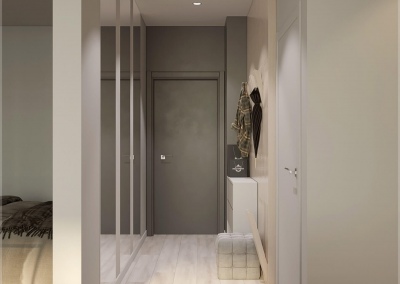 прихожая однокомнатной квартиры в ЖК Акварель от KAKADU-STUDIO