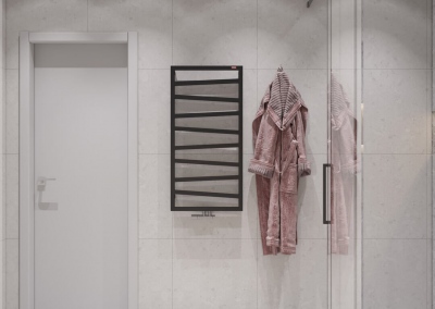 дизайн интерьера ванной комнаты однокомнатной квартиры в ЖК Акварель от KAKADU-STUDIO