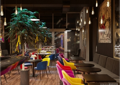 дизайн проект интерьера бара-кальянной от KAKADU-STUDIO