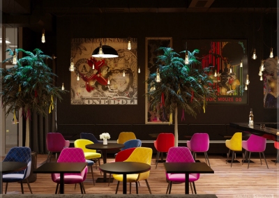 дизайн проект интерьера бара-кальянной от KAKADU-STUDIO