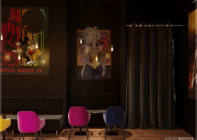 дизайн проект интерьера бара-кальянной от KAKADU-STUDIO