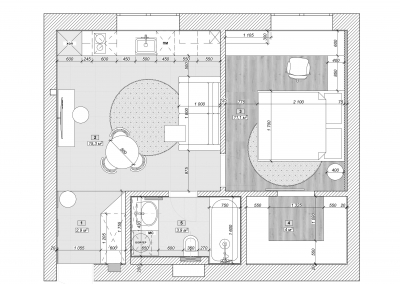 планировка однокомнатной смарт квартиры студии 40 кв. м. фото