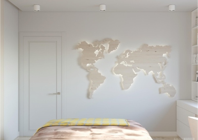 интерьер спальни смарт-квартиры 40 кв. м. в скандинавском стиле фото