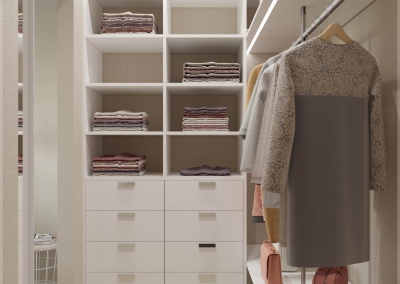 гардероб однокомнатной смарт-квартиры в скандинавском стиле фото