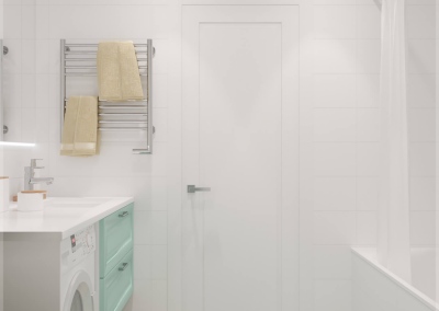 дизайн ванной комнаты в однокомнатной смарт-квартире фото